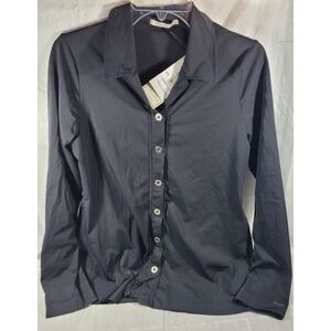 Maloka Jersey Technique Kitty Couleurs Button Down Shirt - Black - Sz T2 (US 6)